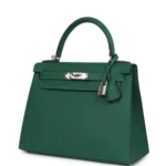 Hermes Kelly Sellier 28 Vert Moyen Epsom Palladium Hardware - Image 5