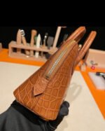 Bolide Mini 18CM Matte crocodile leather brown - Image 6