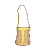 Hermes Farming Picnic Bag Lime Swift and Naturel Osier Wicker Palladium Hardware - Image 7