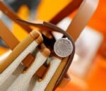 Hermes (Love Hermes) Herbag Limited Edition Letter Design Original Canvas Patch Original Leather Highest Version Silver Buckles 31cm - Image 4
