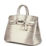 Hermes Birkin 25 Himalaya Niloticus Crocodile Palladium Hardware - Image 5