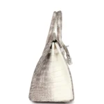 Hermes Birkin 25 Himalaya Niloticus Crocodile Diamond Encrusted Palladium Hardware - Image 3