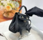 Kellly doll bag Gold buckle crocodile leather custom - Image 6