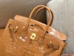 Herm&egrave;s Birkin 25cm, Tahitian gold, first-class American crocodile, gold clasp, original honeycomb thread, top-quality craftsmanship customization - Image 3