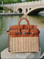 Herm&egrave;s Picnic Sellier Birkin 25 Framboise Swift Palladium Hardware customization - Image 8