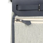 Hermes Herbag Zip 20 Mini Ecru and Ardoise Toile H Canvas and Ardoise Vache Hunter Palladium Hardware - Image 8