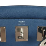Hermes HAC A Dos PM Backpack Blue Tie Togo Palladium Hardware - Image 9