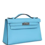 Hermes Kelly Pochette Celeste Swift Palladium Hardware - Image 2
