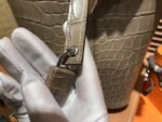 Hermes Piction Basket Bag, Sparrow Grey, Nile Crocodile Skin, 18cm, Fully Hand-Embroidered - Image 9