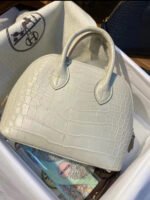 Bolide Mini 18CM Matte crocodile leather White