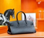 Hermes Birkin platinum bag black color Togo style fully hand-sewn silver buckle 29-42cm long customization - Image 3