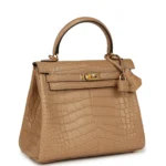 Hermes Kelly Retourne 25 Chai Matte Alligator Gold Hardware - Image 2