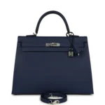 Hermes Kelly Sellier 35 Bleu Saphir Epsom Palladium Hardware