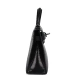 Hermes Kelly Sellier 20 Black Varanus Niloticus Lizard Palladium Hardware - Image 3