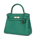 Hermes Kelly Retourne 28 Vert Vertigo Clemence Gold Hardware - Image 5