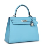 Hermes Kelly Sellier 25 Celeste Epsom Palladium Hardware - Image 2