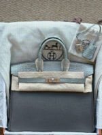 Herm&egrave;s Birkin Bag 25-35 TOGO Grey Crocodile Leather Customized - Image 6