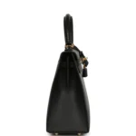 Hermes Kelly Sellier 25 Black Madame and Matte Alligator Touch Gold Hardware - Image 3