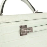 Hermes Kelly Sellier 20 Vert Peppermint Matte Alligator Palladium Hardware - Image 7