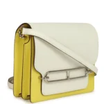 Hermes Mini Sac Roulis Bi-color White and Lime Evercolor Palladium Hardware - Image 2