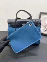 Herbag 31 blue black leather tote bag - Image 6