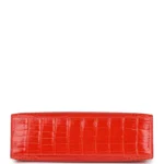 Hermes Kelly Pochette Orange Poppy Shiny Alligator Palladium Hardware - Image 6
