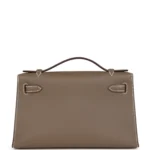 Hermes Kelly Pochette Etoupe Swift Gold Hardware - Image 4