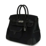 Hermes Birkin 25 Cargo Black Toile Goeland and Black Swift Palladium Hardware - Image 5