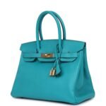 Hermes Birkin 30 Bleu Paon Epsom Gold Hardware - Image 5