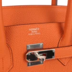 Hermes Birkin 35 Orange Togo Palladium Hardware - Image 7