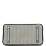 Hermes Special Order (HSS) Birkin 25 Gris Perle and Vert Rousseau Matte Alligator Brushed Gold Hardware - Image 6