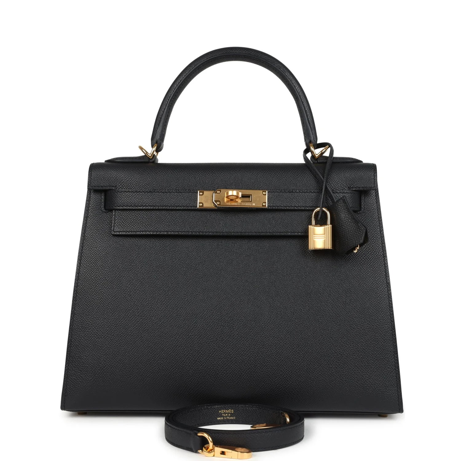 98207D6A-460A-F4FD-4917-05968B8BC93B.webp Hermes Kelly Sellier 28 Black Epsom Gold Hardware - Image 1