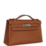 Hermes Kelly Pochette Gold Swift Palladium Hardware - Image 2
