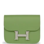 Hermes Constance Slim Wallet Vert Criquet Epsom Palladium Hardware