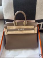 Herm&egrave;s BirKin 25-35 Elephant Grey Silver Buckle Custom