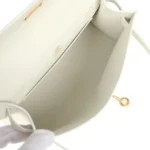 Hermes Kelly Pochette White Swift Gold Hardware - Image 8