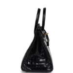 Hermes Birkin 25 Black Shiny Niloticus Crocodile Gold Hardware - Image 3