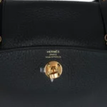 Hermes Mini Lindy II Black Clemence Gold Hardware - Image 8