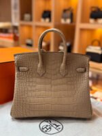 Hermes Birkin 25-30 tea-colored gold buckle, matte crocodile leather lining customization - Image 4