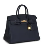 Hermes Birkin 25 Bleu Nuit Togo Gold Hardware - Image 2