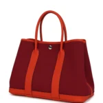 Hermes Garden Party 30 Rubis Officier Canvas and Capucine Negonda Palladium Hardware - Image 5