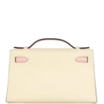 Hermes Special Order (HSS) Kelly Pochette Nata and Rose Sakura Swift Gold Hardware - Image 4