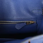 Hermes Birkin 25 Bleu Saphir Taurillion Novillo and Bleu Marine Matte Alligator Touch Rose Gold Hardware - Image 9