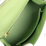 Hermes Special Order (HSS) Kelly Sellier 25 Vert Criquet Epsom Permabrass Hardware - Image 8