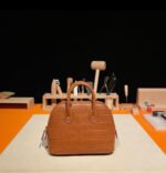 Bolide Mini 18CM Matte crocodile leather brown - Image 10