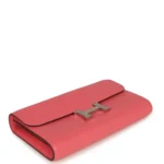 Hermes Constance Wallet To Go Rose Azalee Evercolor Palladium Hardware - Image 6