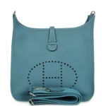 Hermes Evelyne III PM Blue Jean Clemence Palladium Hardware
