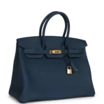 Hermes Birkin 35 Bleu De Prusse Togo Gold Hardware - Image 2