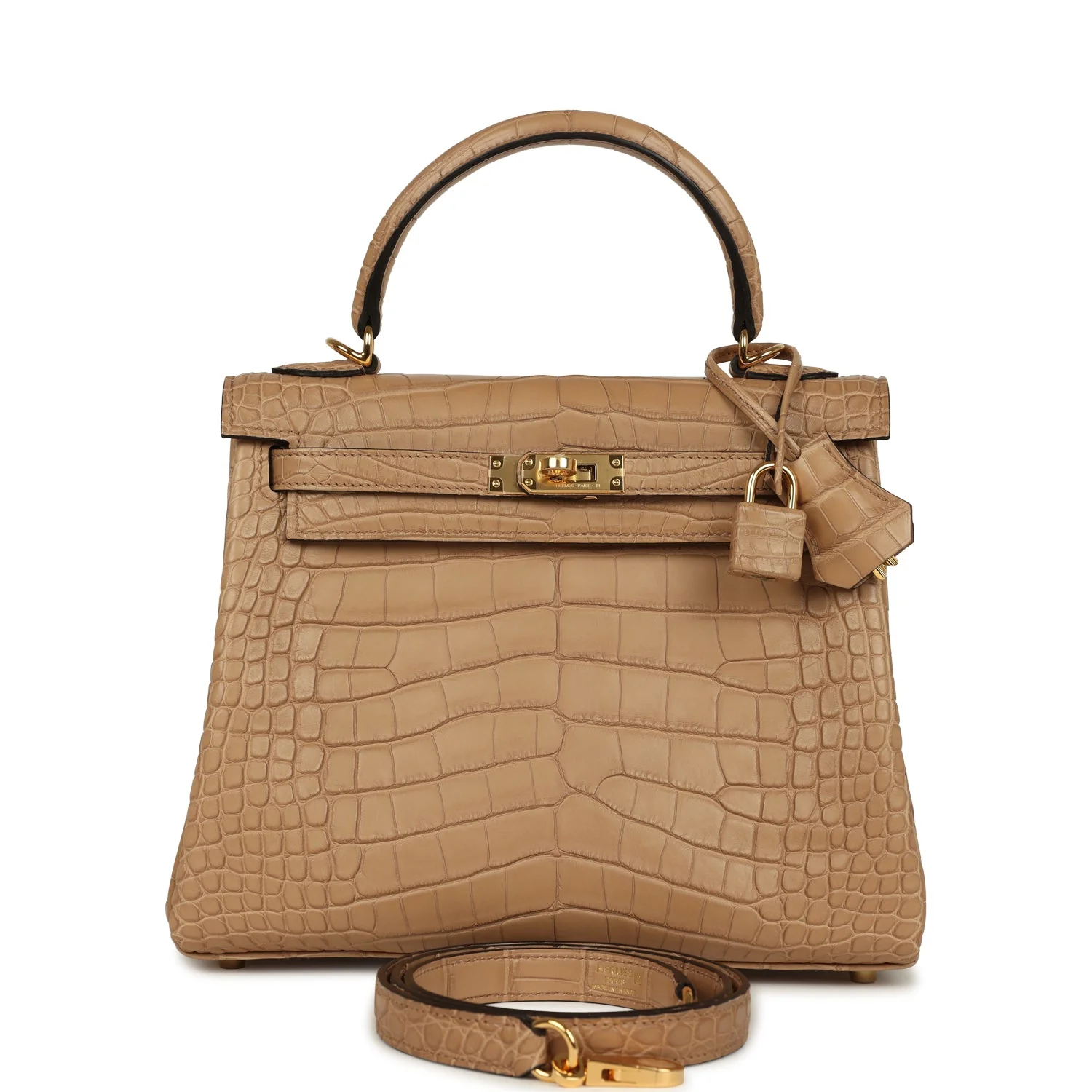 A4190B14-AF44-CED3-05BF-CBC68C1BD94B.webp Hermes Kelly Retourne 25 Chai Matte Alligator Gold Hardware - Image 1