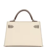 Hermes Special Order (HSS) Kelly Sellier 20 Craie and Gris Asphalte Epsom Permabrass Hardware - Image 4